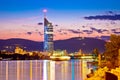 Vienna. Danube river coastline evening view