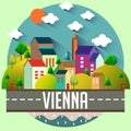 Vienna - Flat design city vector illustration
