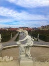 Vienna - fountain in garden around Belvedere palace
