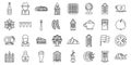 Vienna icons set outline vector. Austria architecture