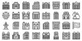 Vienna icons set outline vector. Opera house