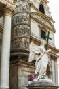 Vienna, Karlskirche entrance statue