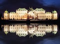 Vienna at night - Belvedere Palace, Austria Royalty Free Stock Photo