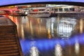 Vienna at night, danube canal Royalty Free Stock Photo