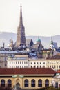Vienna panorama with St. Stephen`s Cathedral Royalty Free Stock Photo