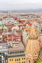 Vienna city panorama view from St. Stephan's cathedral Austria Royalty Free Stock Photo