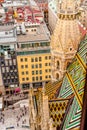 Vienna city panorama view from St. Stephan`s cathedral Austria Royalty Free Stock Photo