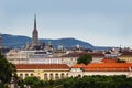 Vienna, panorama view of town and mountains in background. Royalty Free Stock Photo