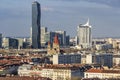 Vienna, park PRATER Austria, 03.29.2019.View of Wien or Vein. Vein from famous Prater Riesenrad, old giant ferris wheel Royalty Free Stock Photo