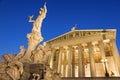 Vienna, Parliament building at night Royalty Free Stock Photo