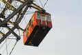 Vienna prater park amusement giant wheel with red cabins. Royalty Free Stock Photo