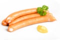 Vienna sausage with mustard Royalty Free Stock Photo