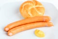 Vienna sausage with roll Royalty Free Stock Photo