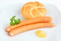 Vienna sausage with roll Royalty Free Stock Photo