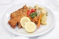 Vienna schnitzel with vegetables