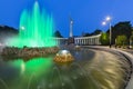 Vienna Schwarzenbergplatz Fountain At Night, Austria Royalty Free Stock Photo