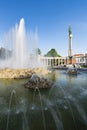 Vienna Schwarzenbergplatz Fountain And War Memorial, Austria Royalty Free Stock Photo