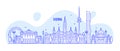 Vienna skyline Austria city buildings vector