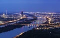 Vienna skyline and Danube River Royalty Free Stock Photo