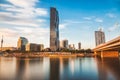 Vienna skyline on the Danube river Royalty Free Stock Photo