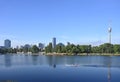 Vienna skyline on the Danube river in the morning Royalty Free Stock Photo