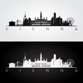 Vienna skyline and landmarks silhouette. Royalty Free Stock Photo