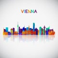 Vienna skyline silhouette in colorful geometric style. Royalty Free Stock Photo