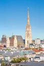 Vienna Skyline with St. Stephen`s Cathedral, Vienna, Austria Royalty Free Stock Photo