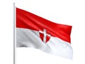 Vienna state of Austria flag waving on white background, close up, isolated. 3D render