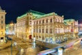 Vienna state opera house in austria at night Royalty Free Stock Photo