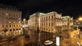 Vienna State Opera House and Sacher Hotel by Night Royalty Free Stock Photo