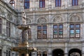 Vienna State Opera house statue and fountain Royalty Free Stock Photo