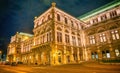Vienna State Opera at night, Vienna, Austria Royalty Free Stock Photo