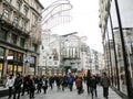 Vienna Street in Christmas with People Walking