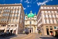 Vienna street and Saint Peter church view