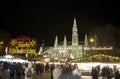 Vienna town hall and Christmas market Royalty Free Stock Photo