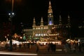 Vienna town hall in the night, Christmas time Royalty Free Stock Photo