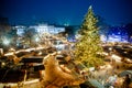 Vienna traditional Christmas Market 2016, aerial view at blue ho