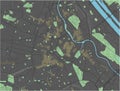 Vienna vector map with dark colors.