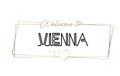 Vienna Welcome to text Neon lettering typography. Word for logotype, badge, icon, postcard, logo, banner Vector Illustration