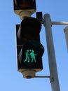 Vienna, WIEN, Austria - August 22, 2023: traffic light with GREEN light and a loving couple man and woman