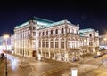 Vienna& x27;s State Opera House at night, Austria. Royalty Free Stock Photo