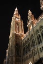 Viennas town hall at night, Austria Royalty Free Stock Photo