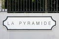 La Pyramide sign on a wall Royalty Free Stock Photo