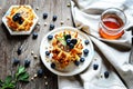 Viennese curd waffles with berries