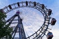 Viennese giant wheel in Prater amusement park at Vienna Royalty Free Stock Photo