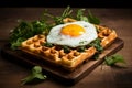 Viennese waffle with spinach and egg