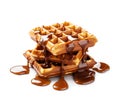 Viennese waffles with chocolate syrup