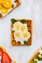 Viennese waffles with fruit and cream