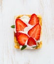 Viennese waffles with fruit and cream